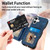 iPhone 17 Retro Skin-feel Ring Multi-card Wallet Phone Case - Blue