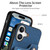 iPhone 17 Retro Skin-feel Ring Multi-card Wallet Phone Case - Blue