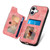 iPhone 17 Retro Skin-feel Ring Multi-card Wallet Phone Case - Pink