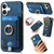 iPhone 17 Retro Splitable Magnetic Card Bag Leather Phone Case - Blue
