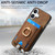 iPhone 17 Retro Splitable Magnetic Card Bag Leather Phone Case - Brown