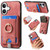iPhone 17 Retro Splitable Magnetic Card Bag Leather Phone Case - Pink