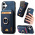 iPhone 17 Retro Splitable Magnetic Stand Card Bag Leather Phone Case - Blue