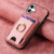iPhone 17 Retro Splitable Magnetic Stand Card Bag Leather Phone Case - Pink
