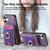 iPhone 17 Retro Splitable Magnetic Stand Card Bag Leather Phone Case - Purple