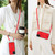 iPhone 17 RFID Card Slot Phone Case with Long Lanyard - Red