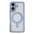 iPhone 17 Rhinestone Clear Acrylic Electroplated Magnetic Phone Case - Blue