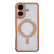 iPhone 17 Rhinestone Clear Acrylic Electroplated Magnetic Phone Case - Orange