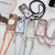 iPhone 17 Rhinestone Clear Acrylic Electroplated Magnetic Phone Case with Neck Lanyard - Orange