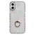 iPhone 17 Rhinestone Ring Holder Dual-side IMD PC Hybrid TPU Phone Case - Heart Transparent