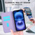 iPhone 17 Rhombic MagSafe RFID Anti-Theft Wallet Leather Phone Case - Purple