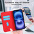iPhone 17 Rhombic MagSafe RFID Anti-Theft Wallet Leather Phone Case - Red