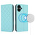 iPhone 17 Rhombic MagSafe RFID Anti-Theft Wallet Leather Phone Case - Sky Blue