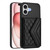 iPhone 17 Rhombic Texture Card Bag RFID Phone Case with Long Lanyard - Black