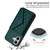iPhone 17 Rhombic Texture Card Bag RFID Phone Case with Long Lanyard - Green