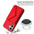 iPhone 17 Rhombic Texture Card Bag RFID Phone Case with Long Lanyard - Red