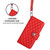 iPhone 17 Rhombic Texture Flip Leather Phone Case with Lanyard - Red