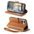 iPhone 17 Rhombic Texture Zipper Wallet Metal Bow-knot Vegan Leather Phone Case with Strap - Brown