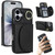 iPhone 17 Ring Holder Card Bag Skin Feel Phone Case - Black