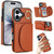 iPhone 17 Ring Holder Card Bag Skin Feel Phone Case - Brown
