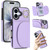 iPhone 17 Ring Holder Card Bag Skin Feel Phone Case - Purple