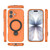 iPhone 17 Ring Shield MagSafe TPU Phone Case with 360 Degree Rotating Holder - Orange