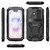 iPhone 17 R-JUST Metal + Silicone + Tempered Glass Life Waterproof Phone Case with Holder - Black