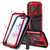 iPhone 17 R-JUST Metal + Silicone + Tempered Glass Life Waterproof Phone Case with Holder - Red