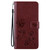 iPhone 17 Rose Embossed Flip PU Leather Phone Case - Brown