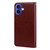 iPhone 17 Rose Embossed Flip PU Leather Phone Case - Brown