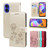 iPhone 17 Rose Embossed Flip PU Leather Phone Case - Gold