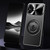 iPhone 17 Rotating Holder Frosted Metal Phone Case - Black