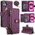 iPhone 17 Seven Card Slots Zipper Wallet Leather Phone Case with Lanyard - Dark Purple