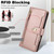 iPhone 17 Seven Card Slots Zipper Wallet Leather Phone Case with Lanyard - Rose Gold