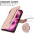 iPhone 17 Seven Card Slots Zipper Wallet Leather Phone Case with Lanyard - Rose Gold