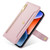 iPhone 17 Sheep Texture Cross-body Zipper Wallet Leather Phone Case - Pink