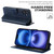 iPhone 17 Shockproof PU + TPU Leather Phone Case - Blue