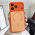 iPhone 17 Skin Feel Color Blocking Cooling Magnetic Phone Case - Orange