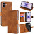 iPhone 17 Skin Feel Crocodile Magnetic Clasp Leather Phone Case - Brown