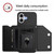 iPhone 17 Skin Feel Four Card Slots Phone Case with Wrist Strap - Black
