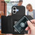 iPhone 17 Skin Feel Four Card Slots Phone Case with Wrist Strap - Black