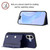 iPhone 17 Skin Feel Four Card Slots Phone Case with Wrist Strap - Blue