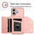 iPhone 17 Skin Feel Four Card Slots Phone Case with Wrist Strap - Pink