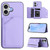 iPhone 17 Skin Feel Four Card Slots Phone Case with Wrist Strap - Purple