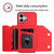iPhone 17 Skin Feel Four Card Slots Phone Case with Wrist Strap - Red