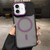 iPhone 17 Skin Feel Frosted Metal Lens Holder MagSafe Magnetic Phone Case - Purple