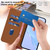 iPhone 17 Skin Feel Solid Color Leather Phone Case with Lanyard - Brown