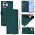 iPhone 17 Skin Feel Solid Color Leather Phone Case with Lanyard - Dark Green