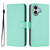 iPhone 17 Skin Feel Solid Color Leather Phone Case with Lanyard - Mint Green