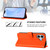 iPhone 17 Skin Feel Solid Color Leather Phone Case with Lanyard - Orange